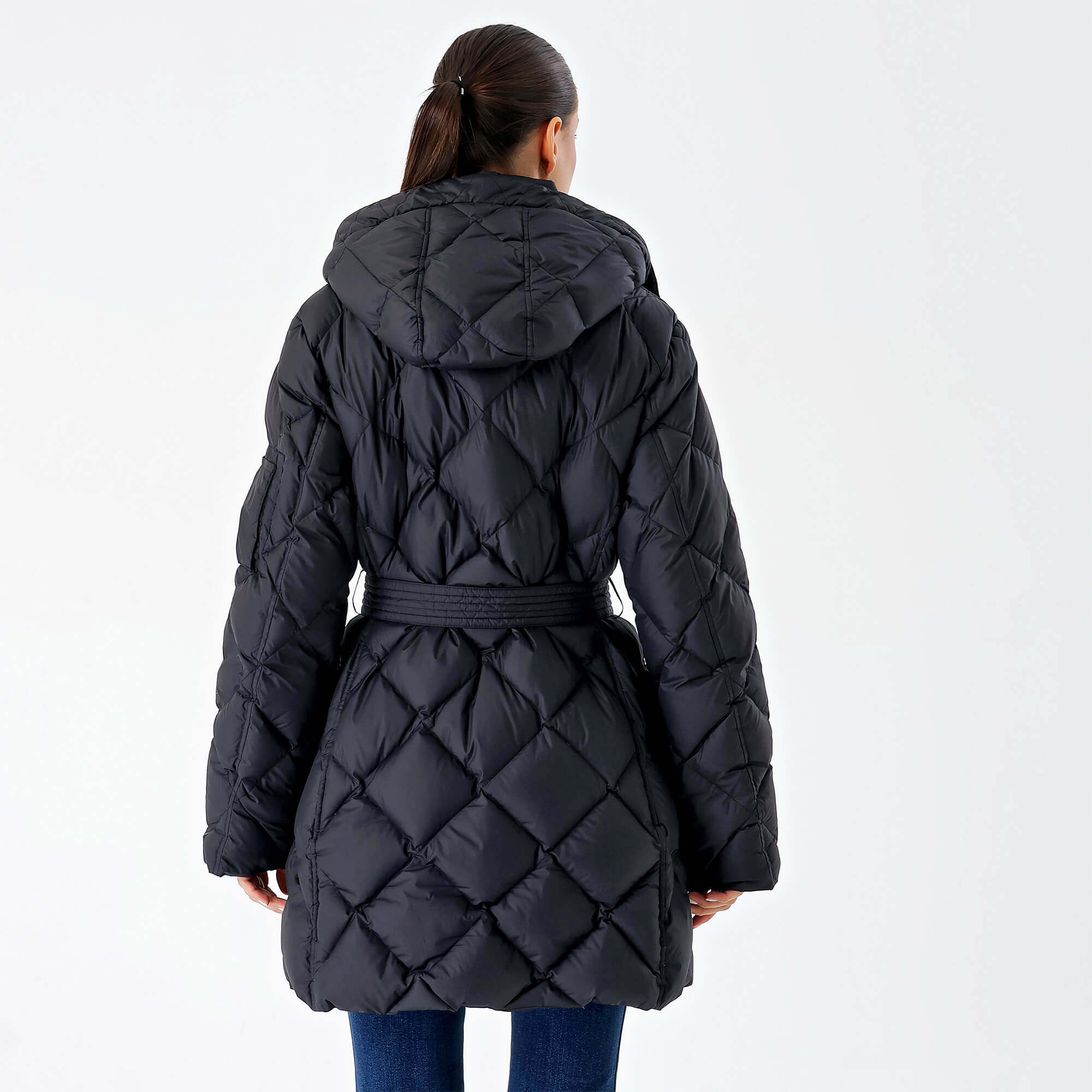 Burberry - Black Quilted Nylon Long Hooded Coat